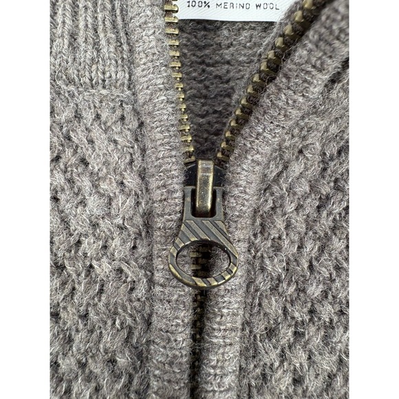 Billy Reid Sweater Merino Wool 1/4 Zip Pullover Mens Large Soft Classic Gray - Picture 6 of 11